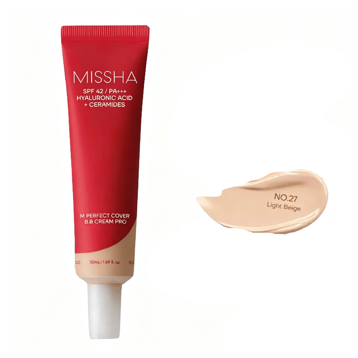 MISSHA M Perfect Cover BB Cream PRO SPF42 PA+++ No.21 Light Beige tube, front view