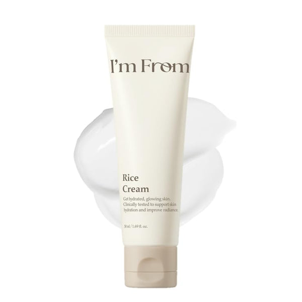 I'm From Rice Cream 50g jar with spatula, front view