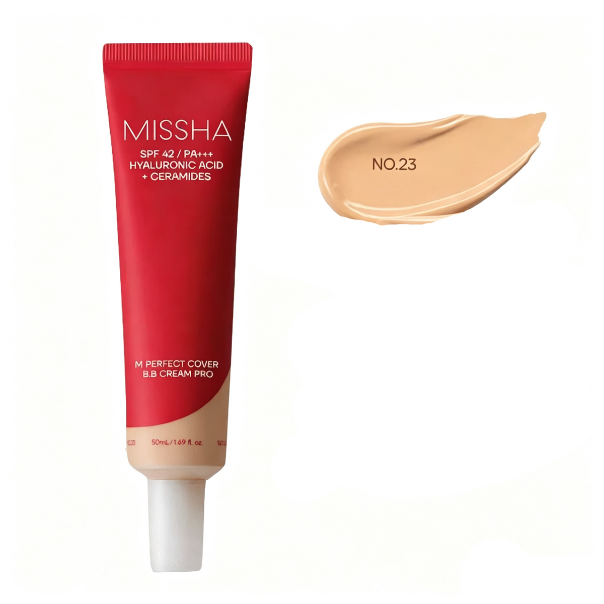MISSHA M Perfect Cover BB Cream PRO SPF42 PA+++ No.23 Natural Beige tube, front view