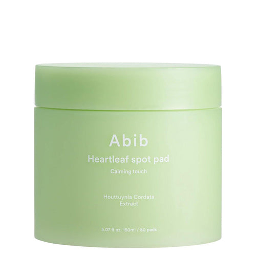 ABIB Heartleaf Spot Pad Calming Touch jar of 80 pads, lid open