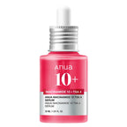 ANUA Niacinamide 10% + TXA 4% Serum 30ml dropper bottle with pink serum, front view