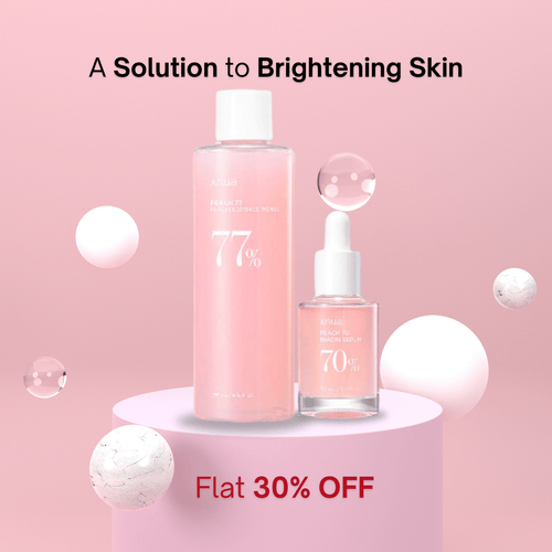 Anua Peach Skin Brightening Duo with Peach 77% toner and Peach 70% Niacinamide Serum