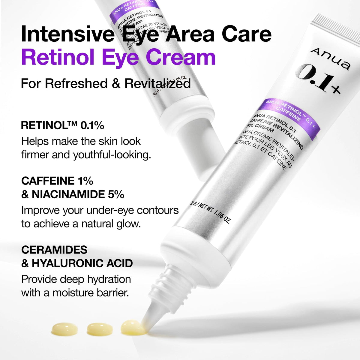 ANUA Retinol 0.1 Caffeine Revitalizing Eye Cream 30g - photo 3