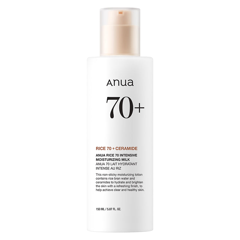 ANUA Rice 70 Intensive Moisturizing Milk 150ml bottle, front view