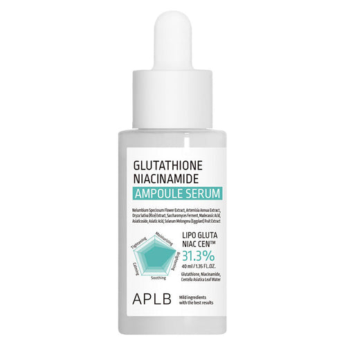 APLB Glutathione Niacinamide Ampoule Serum 40ml dropper bottle, front view