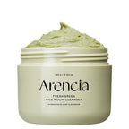 Arencia Fresh Green Rice Mochi Cleanser 120g jar with green cleanser, front view