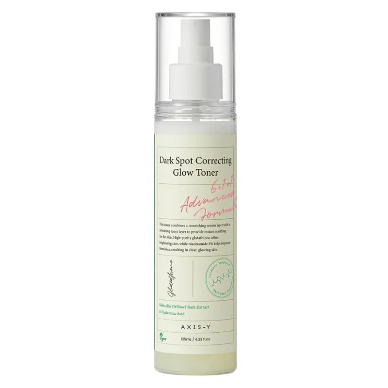 AXIS-Y Dark Spot Correcting Glow Toner 125ml two-layer mist bottle, front view