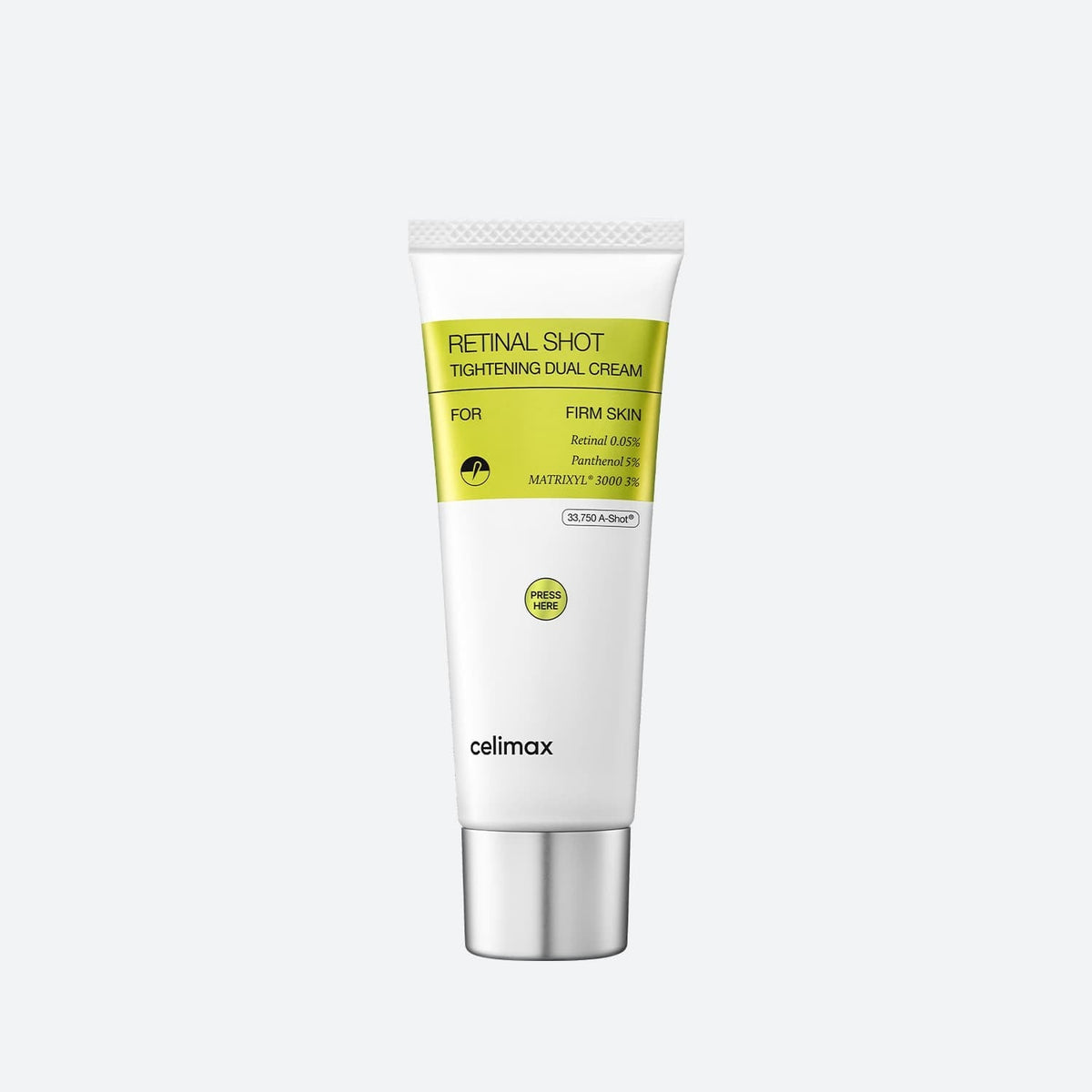 celimax The Vita-A Retinal Shot Tightening Dual Cream 50ml pump bottle, front view