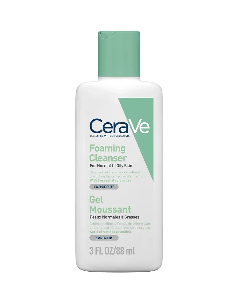 CeraVe Foaming Facial Cleanser for Normal to Oily Skin bottle, front view