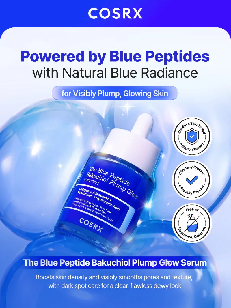 COSRX The Blue Peptide Bakuchiol Plump Glow Serum 50ml - photo 2