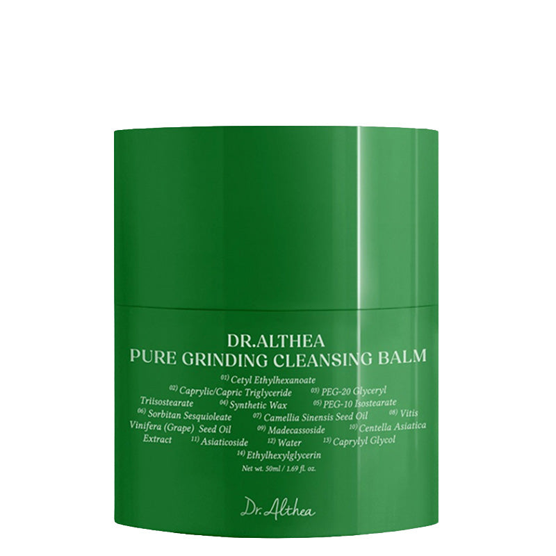 Dr.Althea Pure Grinding Cleansing Balm 50ml jar with grinder cap, front view
