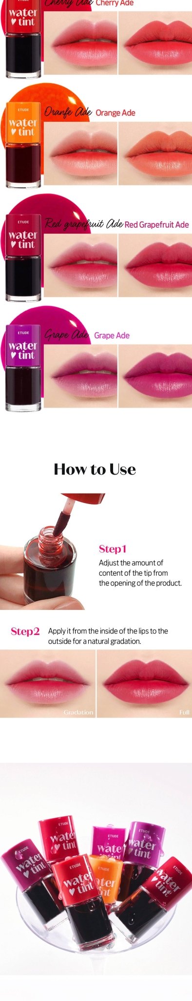 ETUDE Dear Darling Water Tint #02 Cherry Pink - photo 6