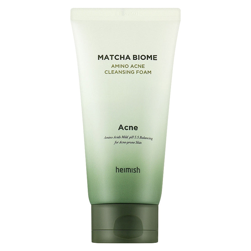 heimish Matcha Biome Amino Acne Cleansing Foam 150g tube, front view