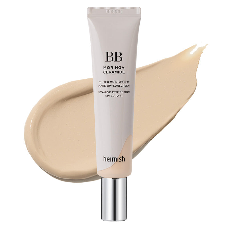 heimish Moringa Ceramide BB Cream SPF 30 PA++ 19 Fair Beige 30g tube, front view