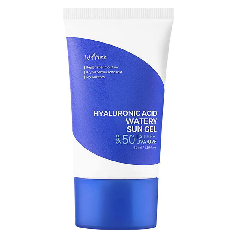 ISNTREE Hyaluronic Acid Watery Sun Gel SPF50+ PA++++ 50ml tube, front view