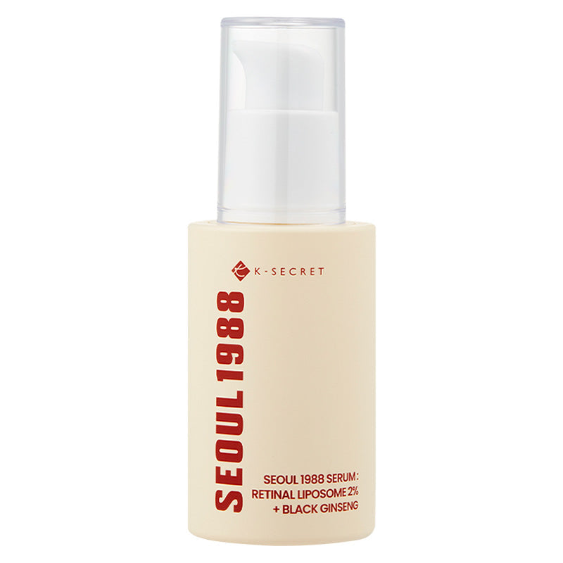 K-SECRET SEOUL 1988 Serum Retinal Liposome 2% + Black Ginseng 30ml bottle and box, front view