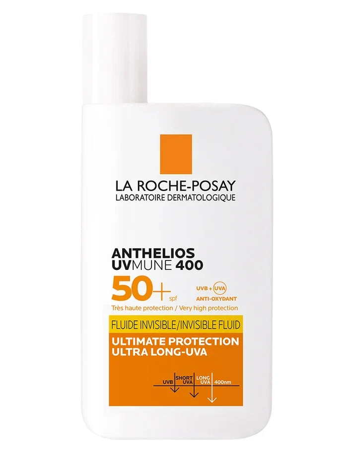 La Roche-Posay Anthelios UVmune 400 Invisible Fluid SPF50+ 50ml bottle, front view