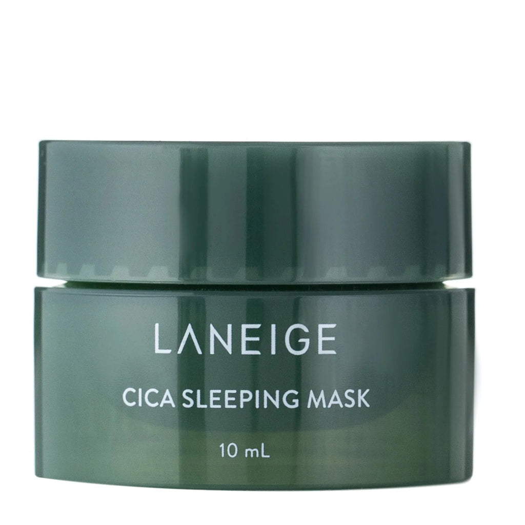 Laneige Cica Sleeping Mask travel-size sample jar with lid open