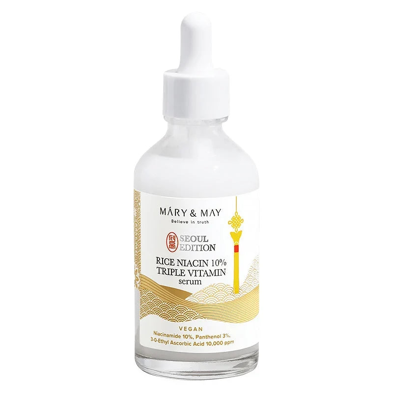 Mary & May Rice Niacin 10% Triple Vitamin Serum 80ml bottle, front view
