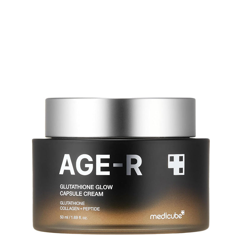 Medicube AGE-R Glutathione Glow Capsule Cream 50ml jar with visible capsules