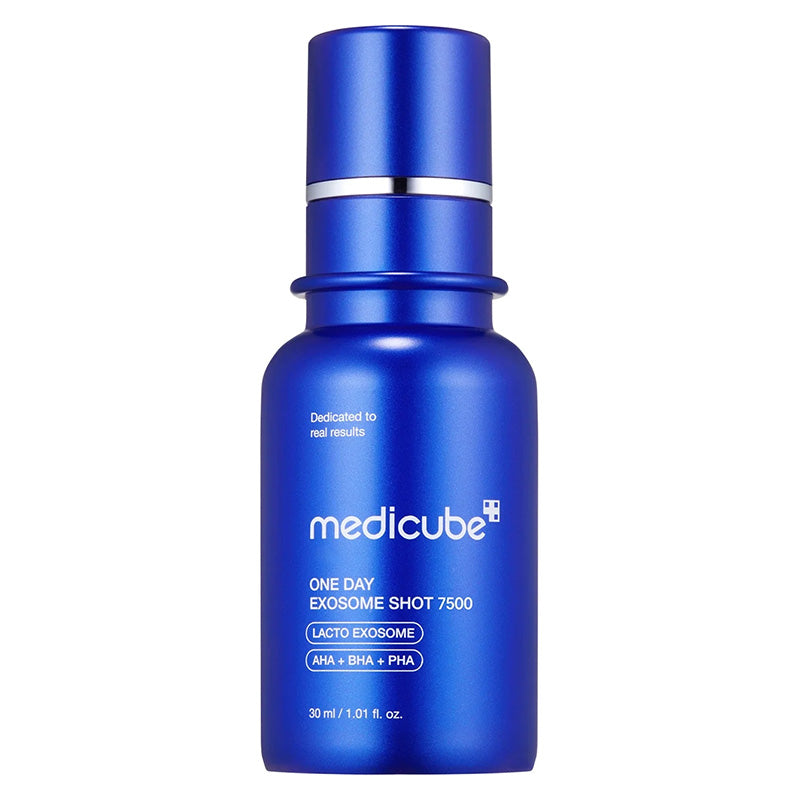 Medicube One Day Exosome Shot Pore Ampoule 7500 30ml bottle, front view