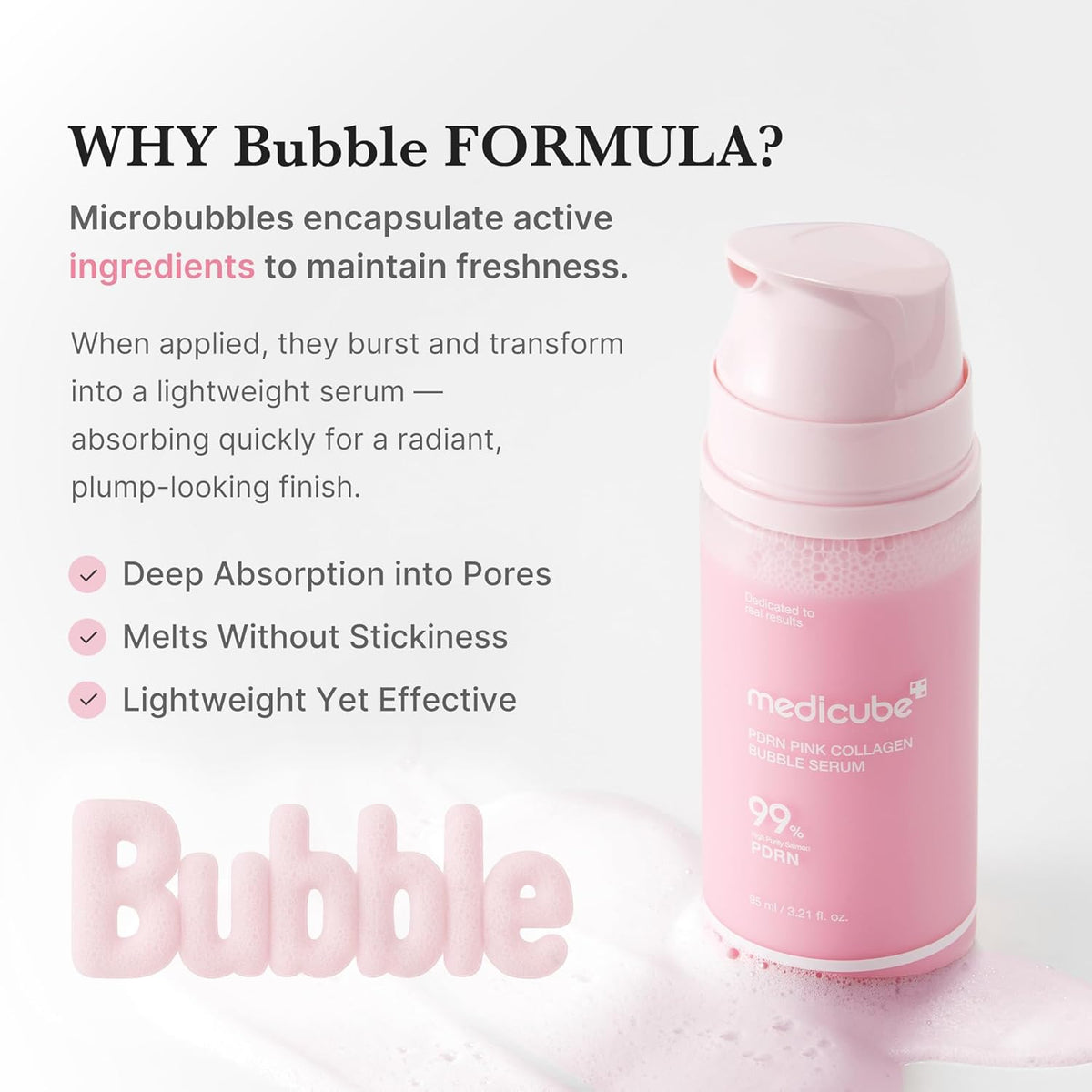 Medicube PDRN Pink Collagen Bubble Serum 95ml - photo 5