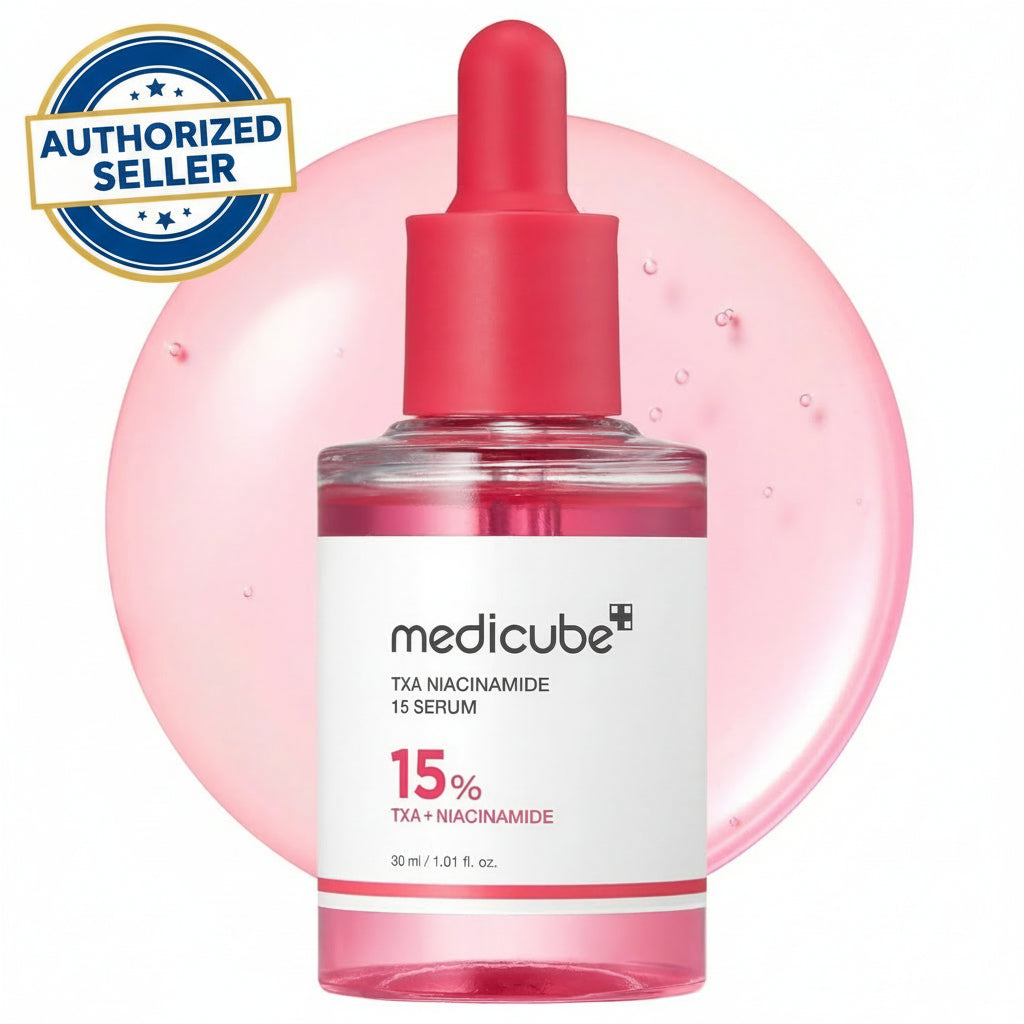 Medicube TXA Niacinamide 15 Serum 30ml dropper bottle, front view