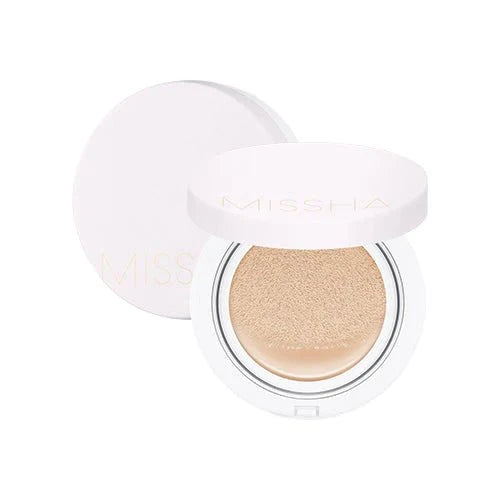 MISSHA Magic Cushion Cover Lasting SPF50+/PA+++ No.23 Natural Beige compact, open with puff