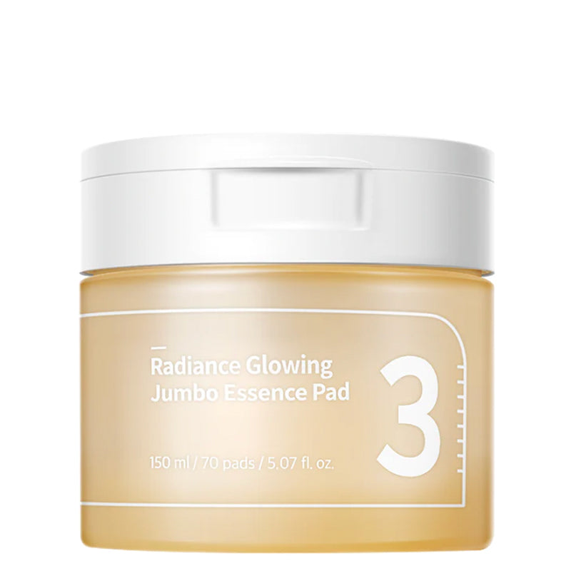 numbuzin No.3 Radiance Glowing Jumbo Essence Pad jar of 70 pads, front view