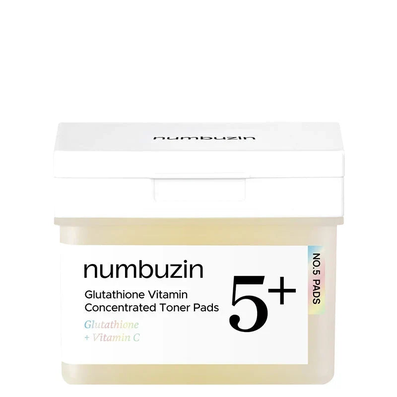 numbuzin No.5+ Glutathione Vitamin Concentrated Toner Pads jar of 70 pads, front view