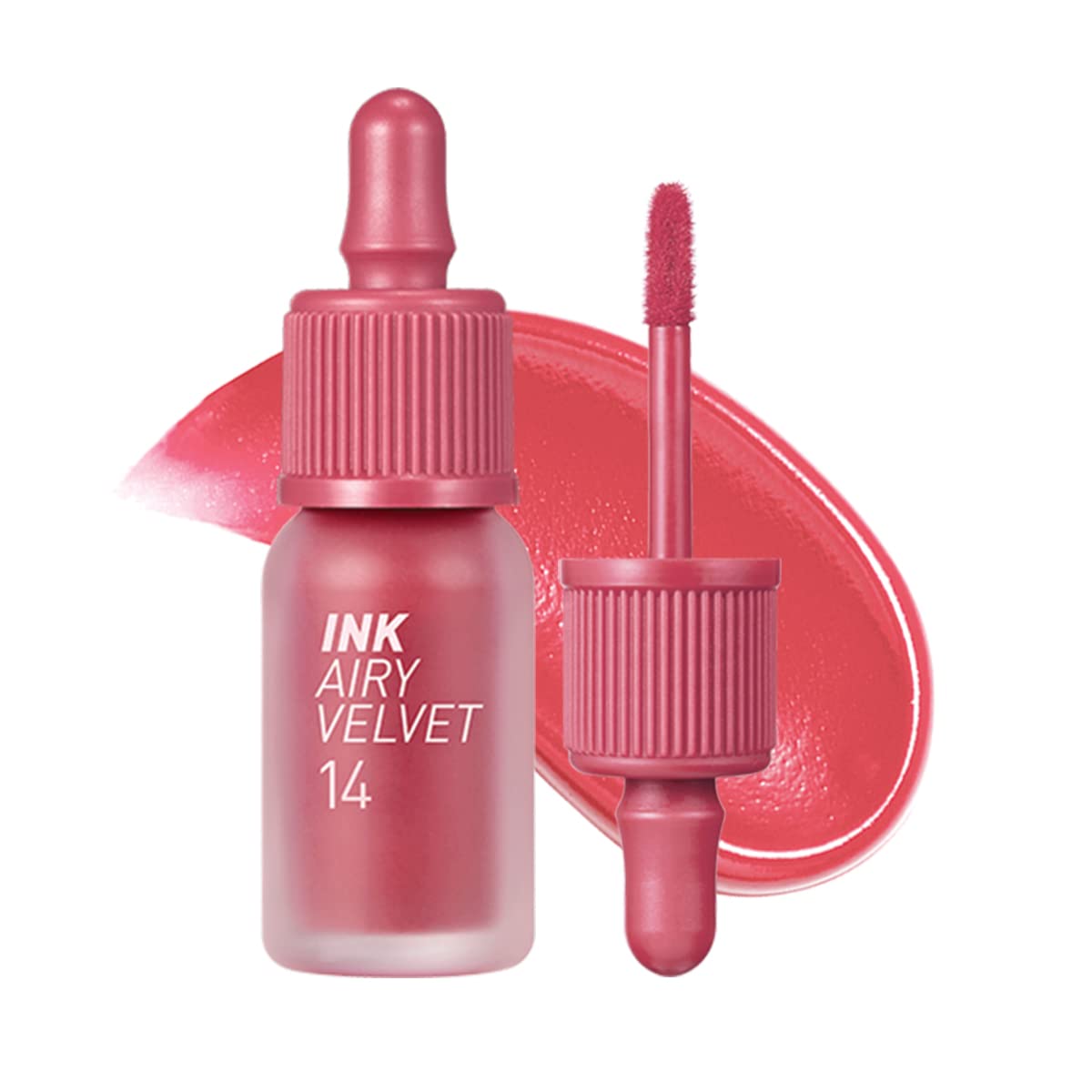 Peripera Ink Airy Velvet #14 Rosy Pink lip tint, 4g tube, front view