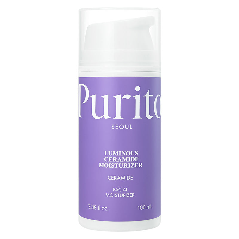 Purito Seoul Luminous Ceramide Moisturizer 100ml white pump bottle, front view