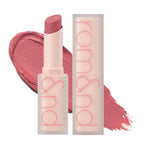 rom&nd Zero Matte Lipstick 10 PINK SAND bullet, open with cap