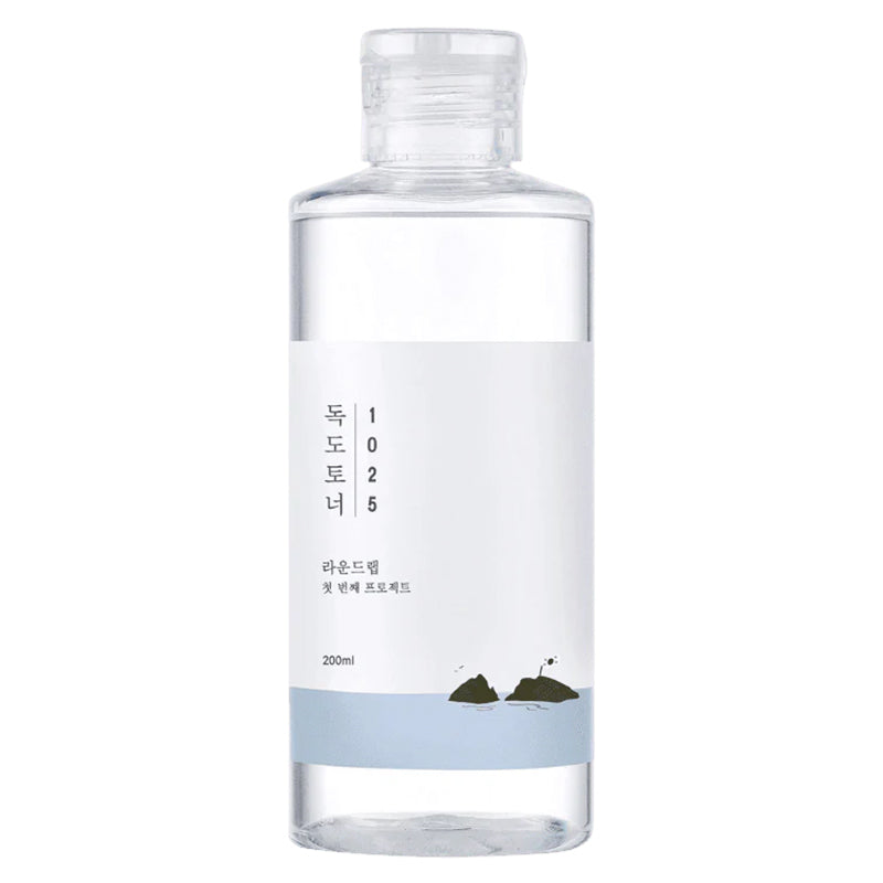 Round Lab 1025 Dokdo Toner 100ml clear bottle, front view