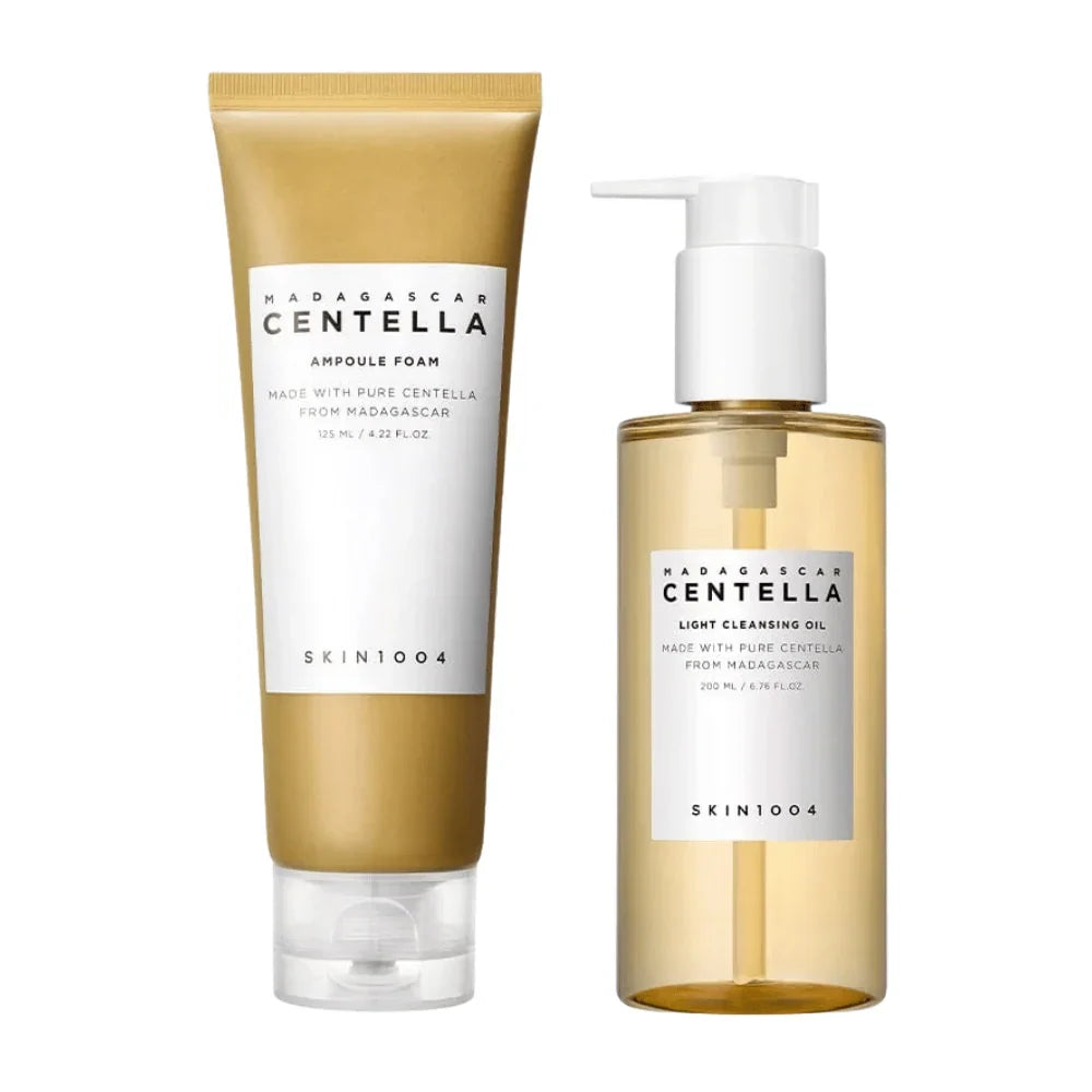 SKIN1004 Madagascar Centella Double Cleansing Duo, cleansing oil and foam set