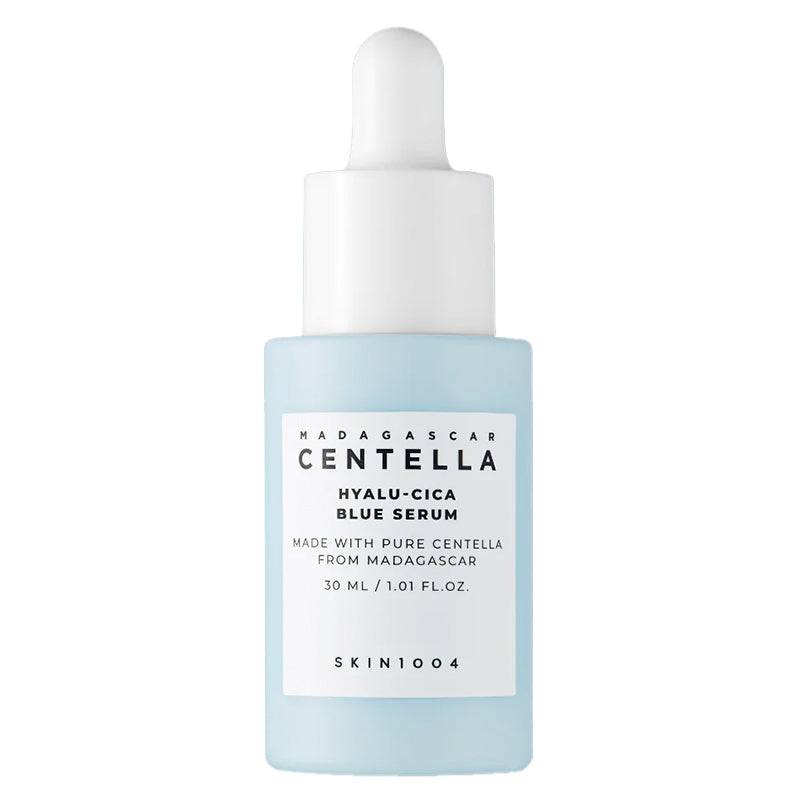 SKIN1004 Madagascar Centella Hyalu-Cica Blue Serum 30ml dropper bottle, front view
