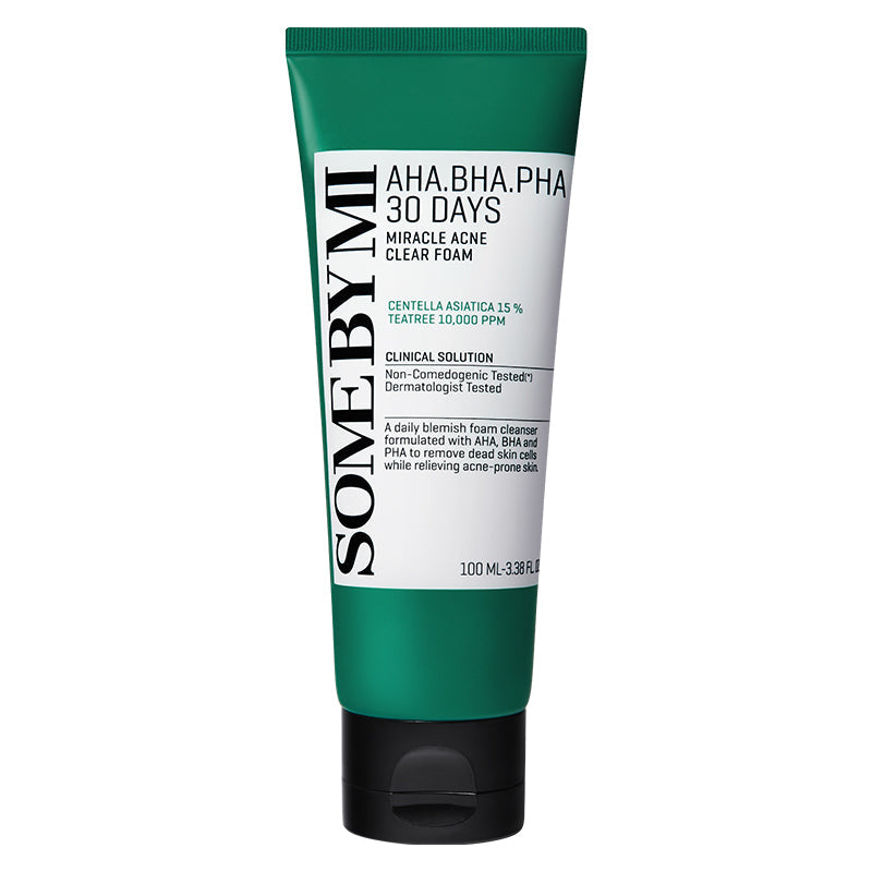 SOME BY MI AHA BHA PHA 30 Days Miracle Foam Cleanser 100ml tube, front view