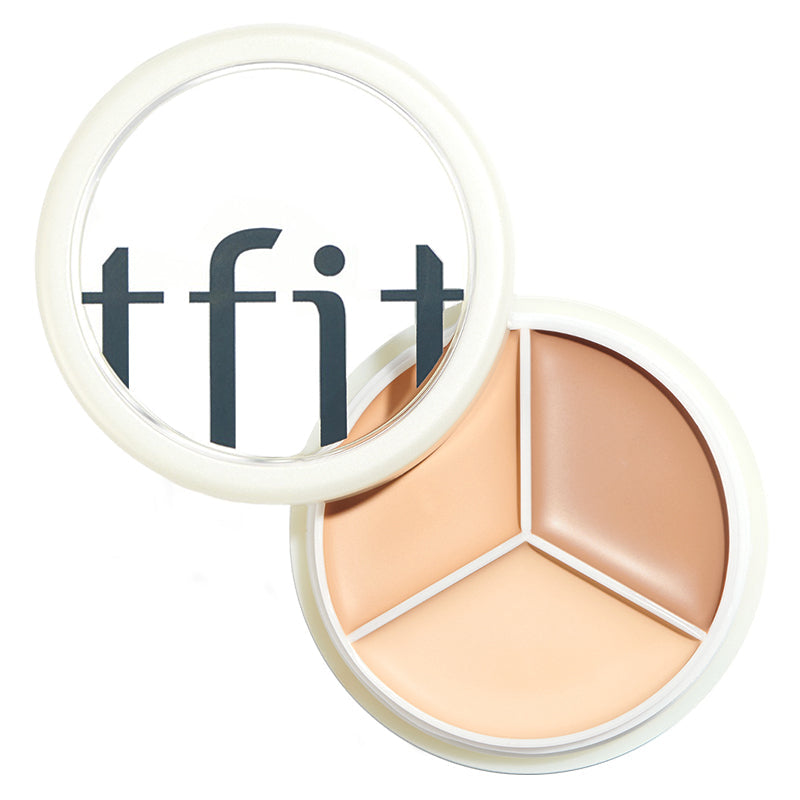 TFIT Cover Up Pro Concealer three-shade palette, open
