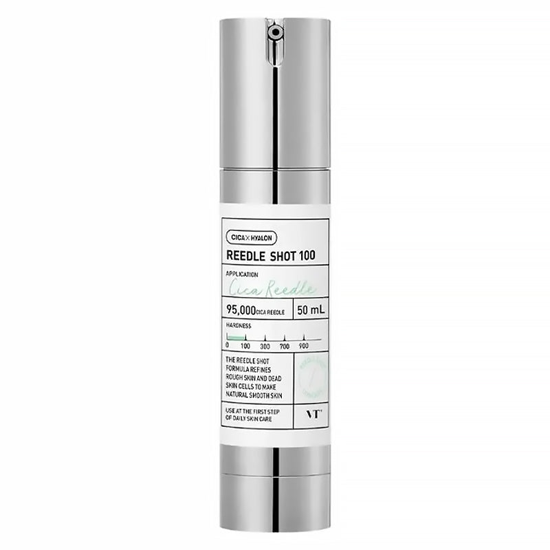 VT Cosmetics Reedle Shot 100 cica booster essence bottle, front view